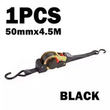 Automotive Repair & Speciality Tools: Quick Release Automatic Heavy Duty Retractable Ratchet Tie Down Strap black 50mm*4.5m