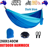 Hammocks & Accessories: Outdoor Camping Hammock  Lightweight 260x140cm Portable Travel Darkblue