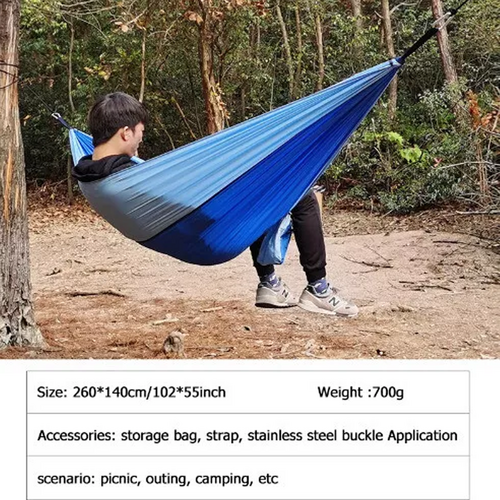 Hammocks & Accessories: Outdoor Camping Hammock  Lightweight 260x140cm Portable Travel Darkblue