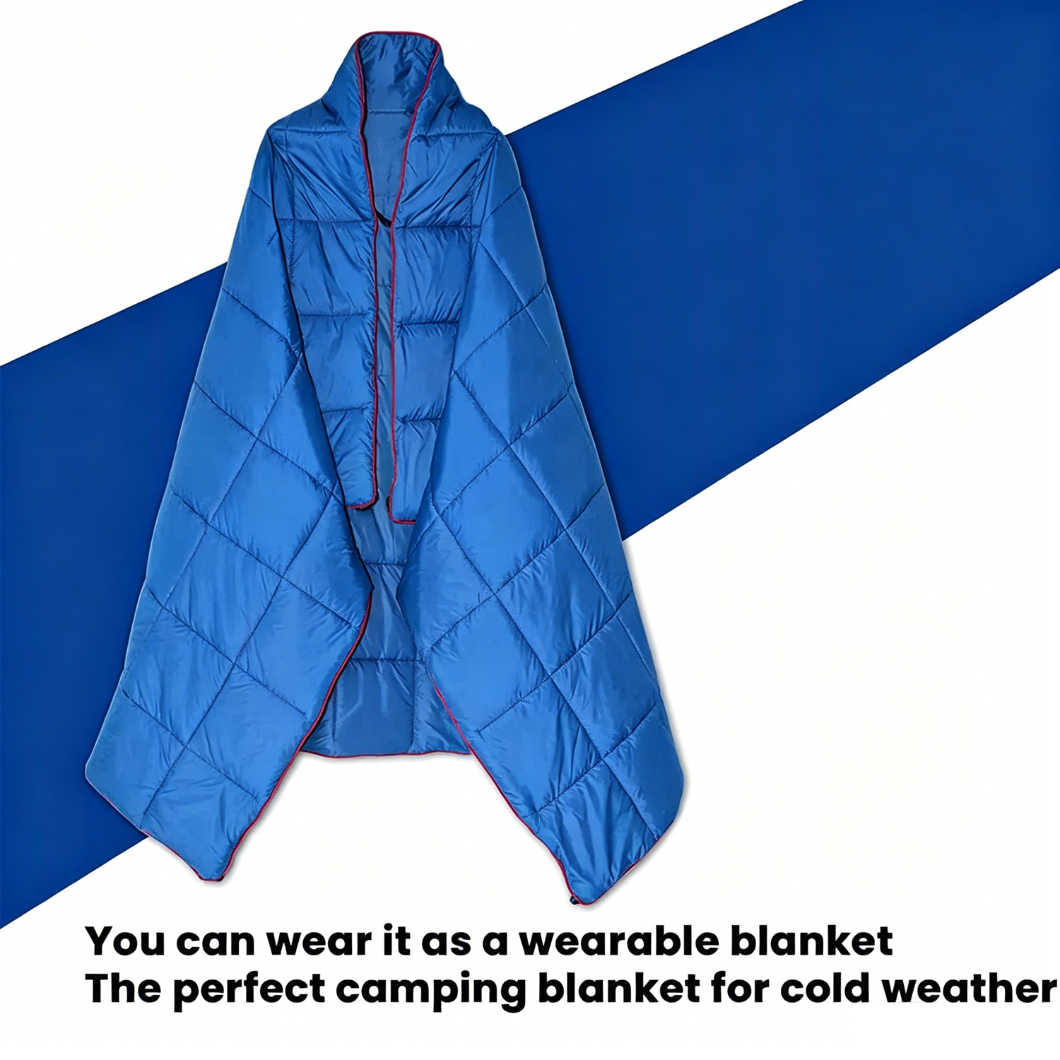 Down Camping Blanket Camping Hiking Puffy down Blanket Packable Lightweight Blue