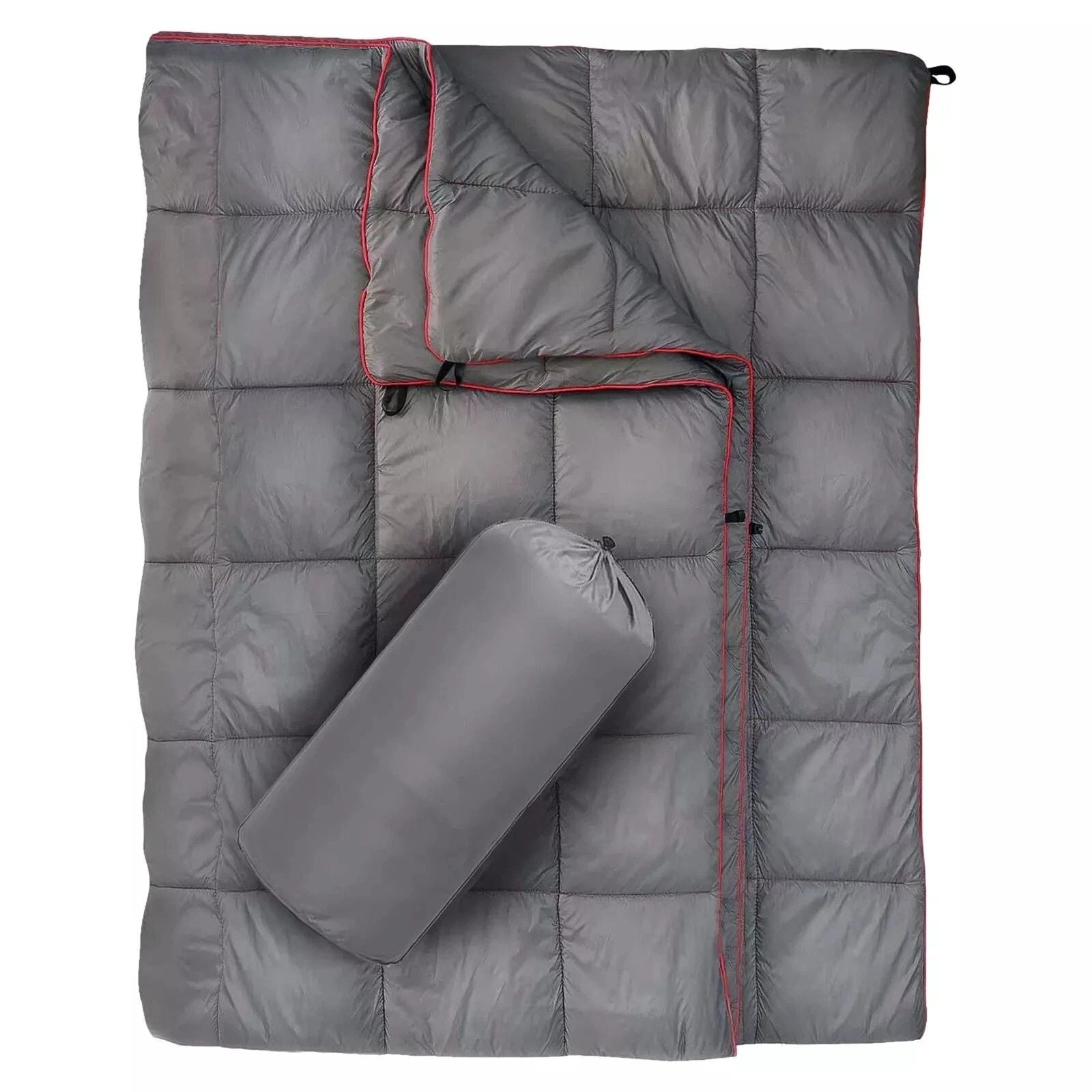 Down Camping Blanket Camping Hiking Puffy down Blanket Packable Lightweight GRAY
