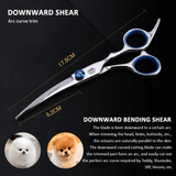 Pet Cleaning Supplies: Professional Pet Grooming Scissors Set Dog Shear Hair Cutting Curved Tool Kit