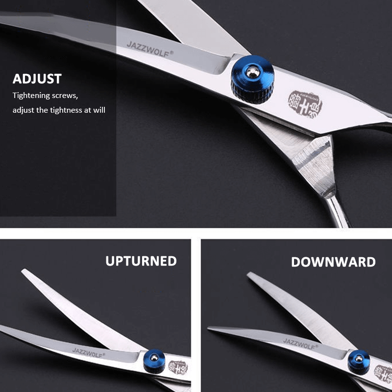Pet Cleaning Supplies: Professional Pet Grooming Scissors Set Dog Shear Hair Cutting Curved Tool Kit
