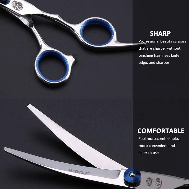 Pet Cleaning Supplies: Professional Pet Grooming Scissors Set Dog Shear Hair Cutting Curved Tool Kit