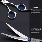 Pet Cleaning Supplies: Professional Pet Grooming Scissors Set Dog Shear Hair Cutting Curved Tool Kit