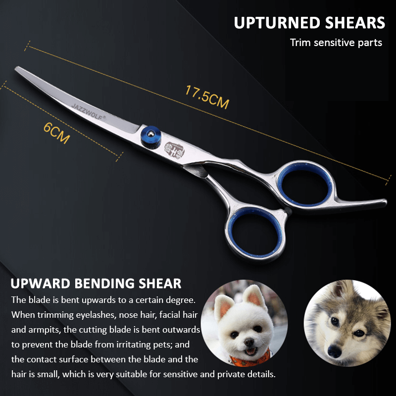 Pet Cleaning Supplies: Professional Pet Grooming Scissors Set Dog Shear Hair Cutting Curved Tool Kit