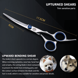 Pet Cleaning Supplies: Professional Pet Grooming Scissors Set Dog Shear Hair Cutting Curved Tool Kit