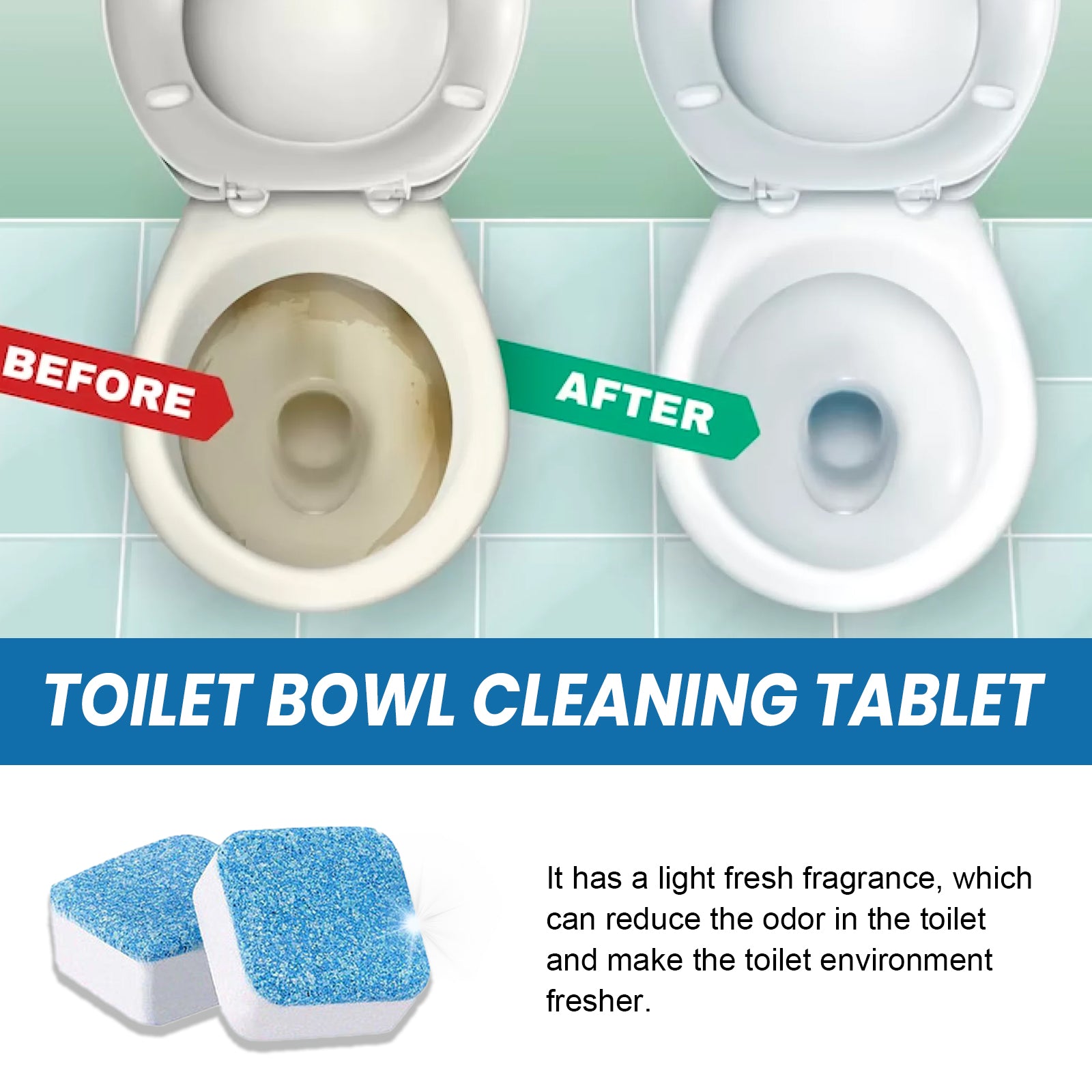 Toilet Brushes & Holders: Toilet Bowl Cleaning Tablets Multi-Effect Decontamination, Descaling, Urine Stains, Toilet Cleaner, Deodorizing, Odorless, And Fragrant