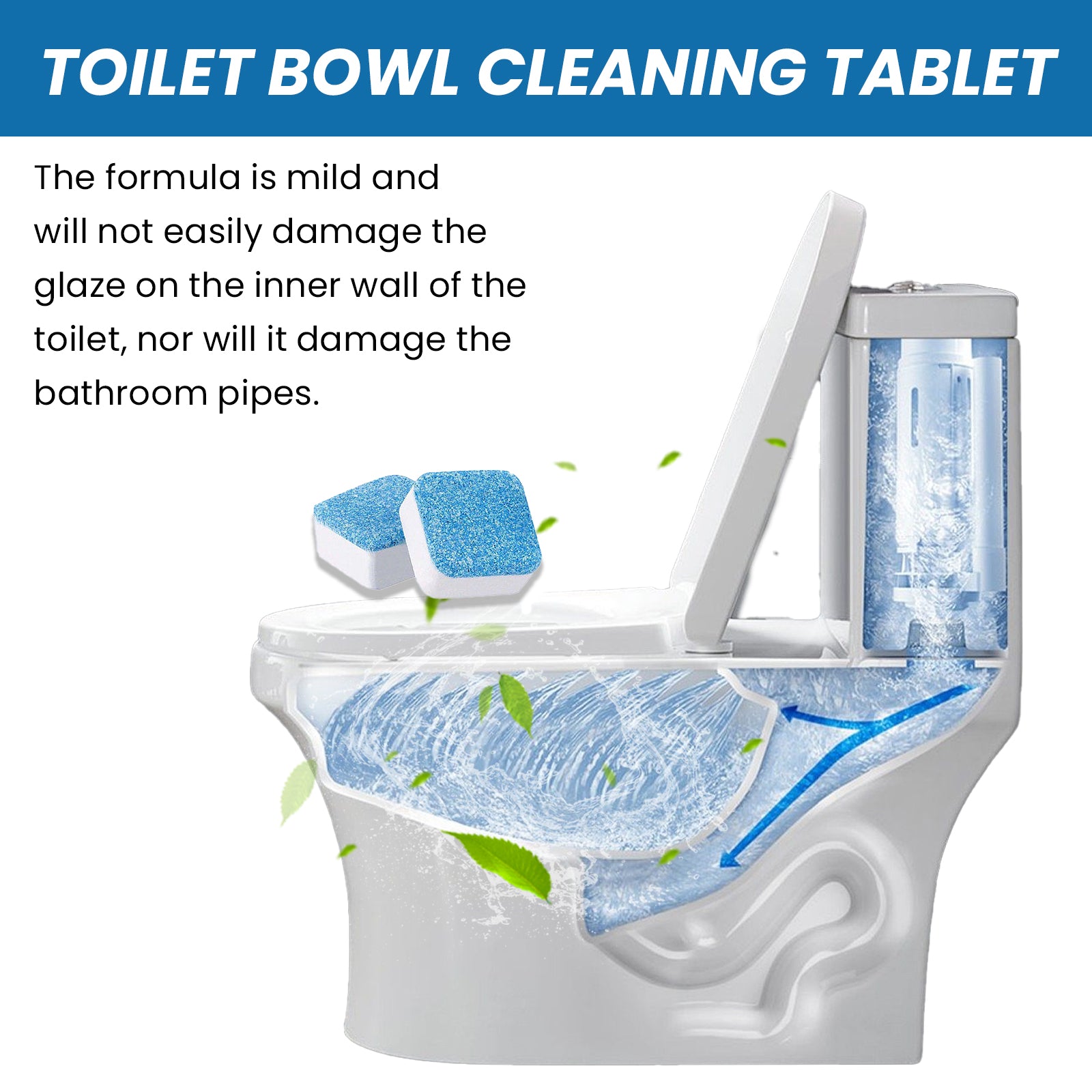 Toilet Brushes & Holders: Toilet Bowl Cleaning Tablets Multi-Effect Decontamination, Descaling, Urine Stains, Toilet Cleaner, Deodorizing, Odorless, And Fragrant