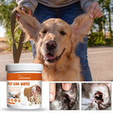Pet Cleaning Supplies: Yegbong Pet Ear Wipes, Pet Ear Cleaning Deodorizing Removing Mite And Earwax Cleaning Wipes