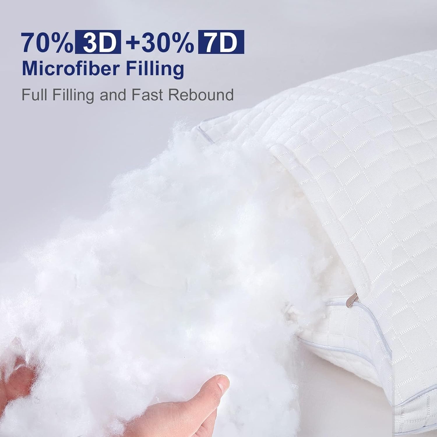 Pillows: 2xQueen Quality Pillows Cotton Hotel Adjustable Home Pillows Down Alternative Pillows