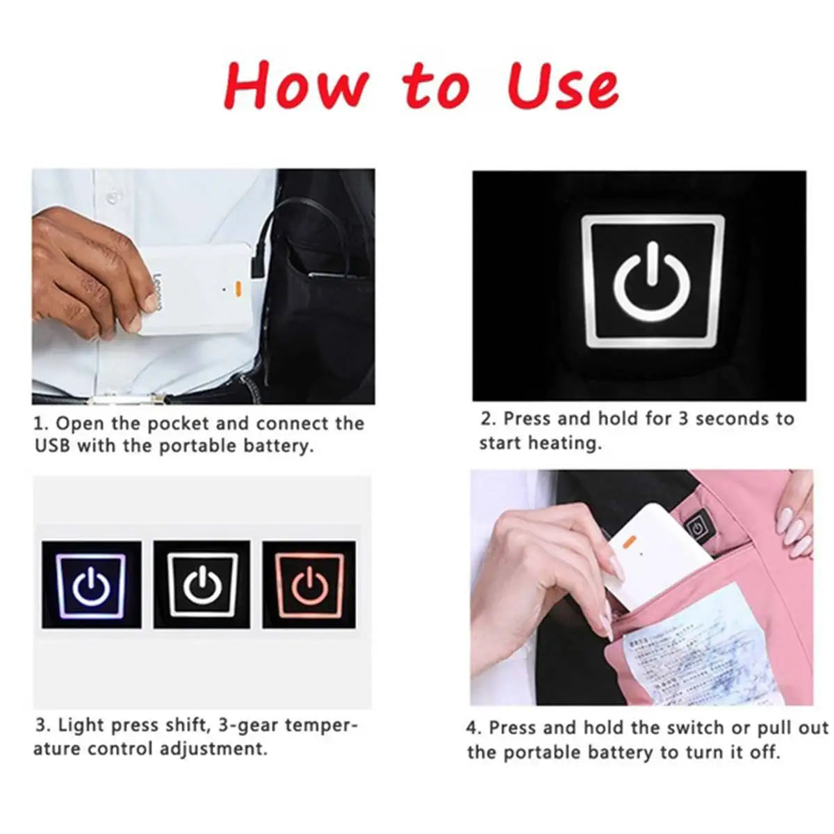 Back Care: Heated Vest for Men & Women, Smart heated Jacket, Battery Not Included XL