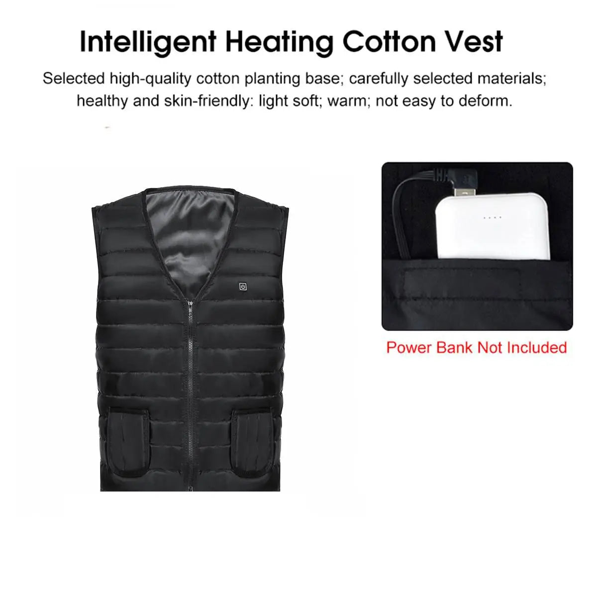 Back Care: Heated Vest for Men & Women, Smart heated Jacket, Battery Not Included XL