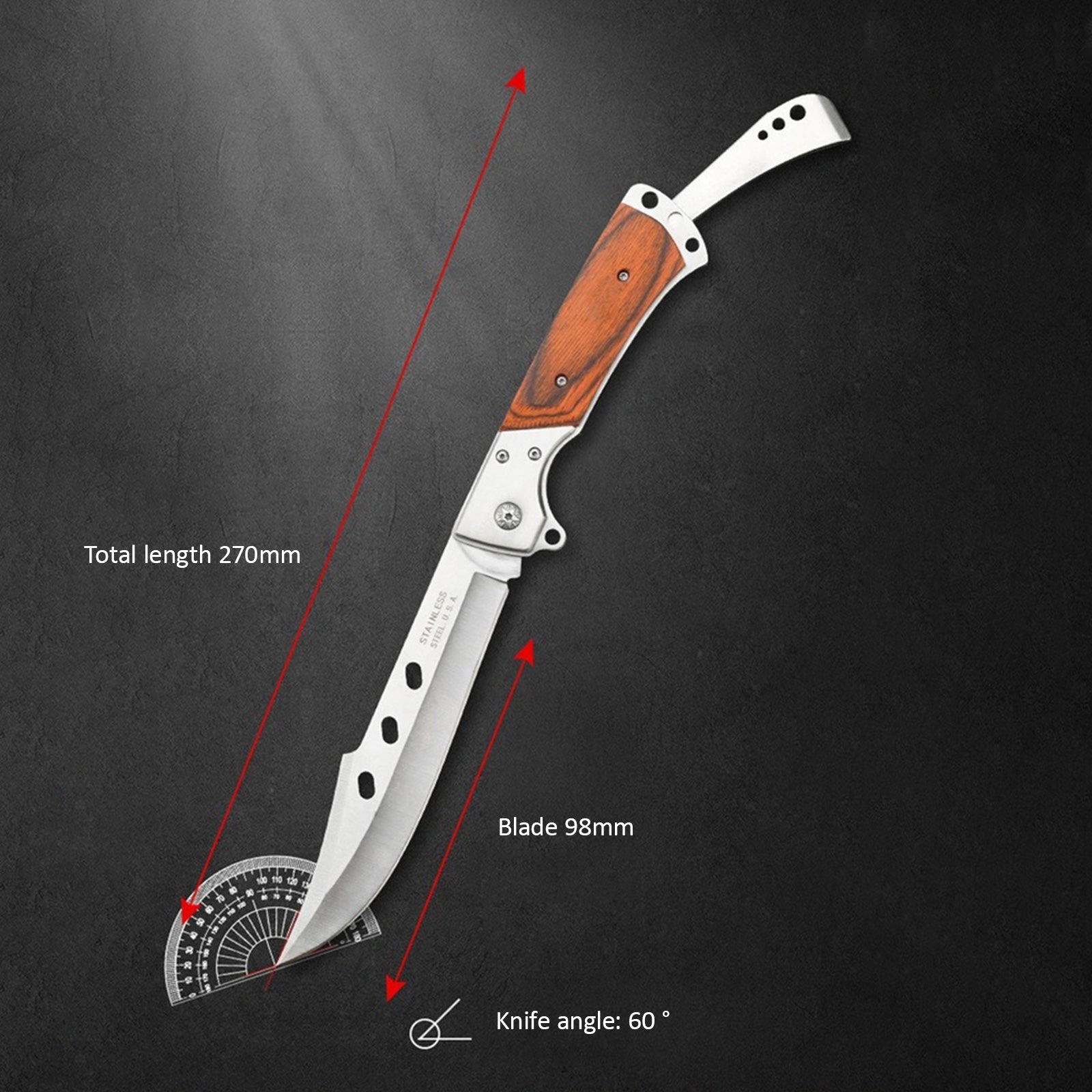 Cutters: Outdoor Large Folding Knife Camping Fishing Pocket Hunting Knife Survival Tool