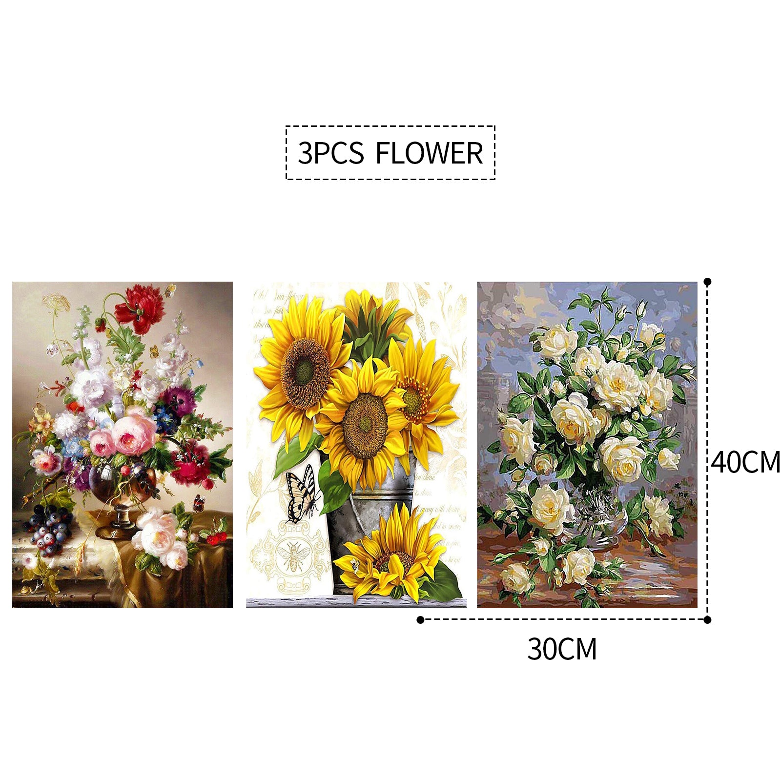 Candles & Diffusers: 3PCS 5D Diamond Painting Kits Diamond Glue Art Kit Paint for Adults Kids DIY Gift 40x30cm