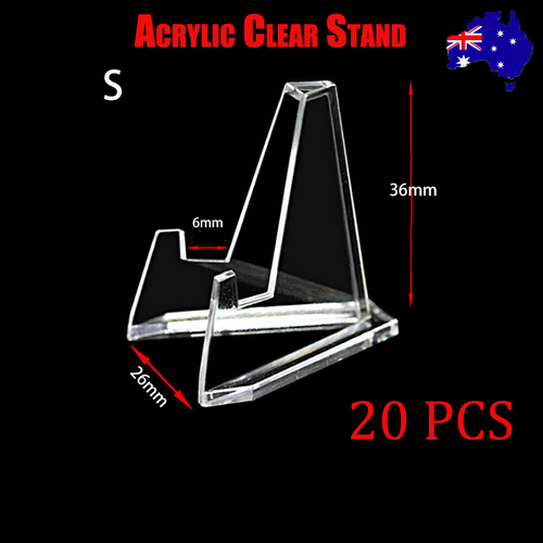 Office Supplies: 20pcs S Acrylic Clear Stand for Trading Card PSA Pokemon Card Holders Stand