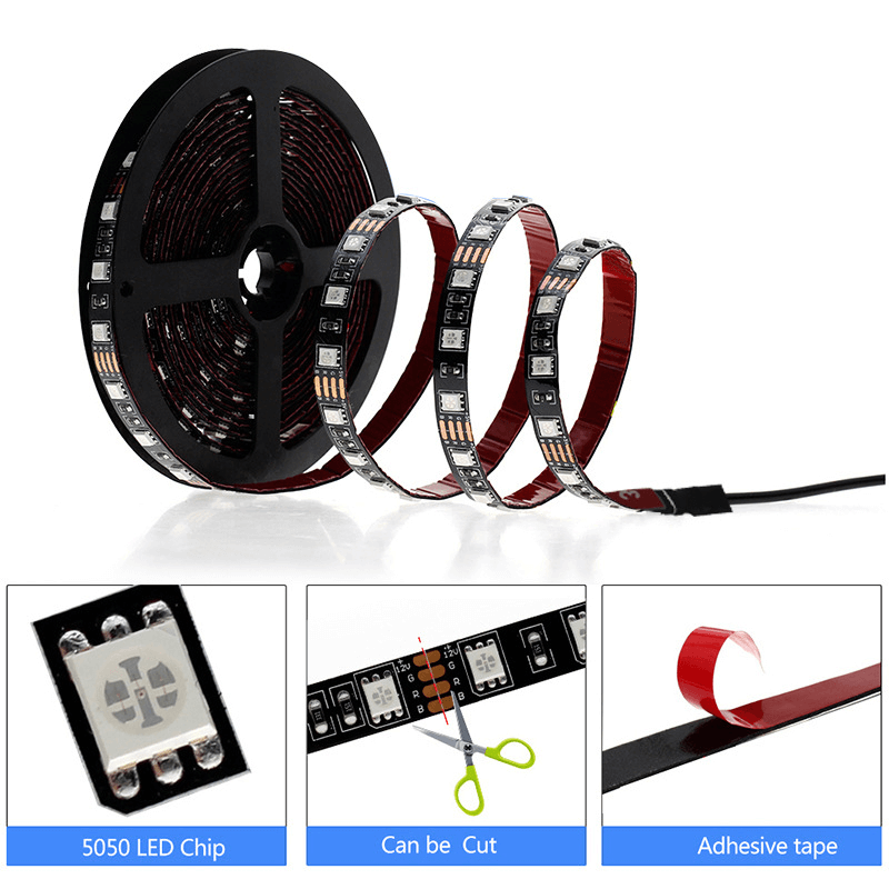 Coloured Lights: 4M RGB LED Strip Lights IP65 Waterproof 5050 300LEDs 12V USB Bluetooth Gift