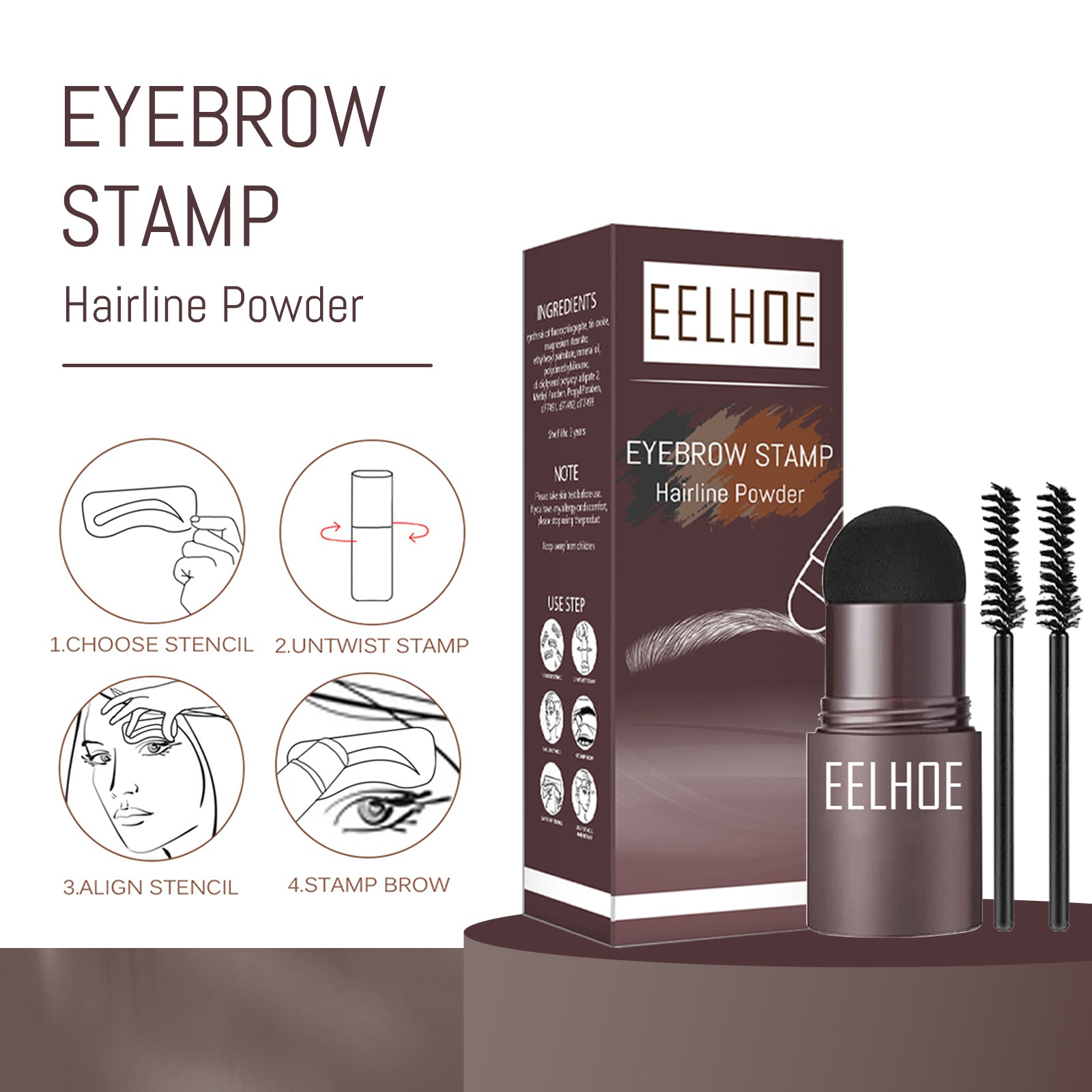Cosmetics: Eyebrow Print Mold Thrush, Lazy Eyebrows Fill Makeup Eyebrow Cake Waterproof Hairline Powder