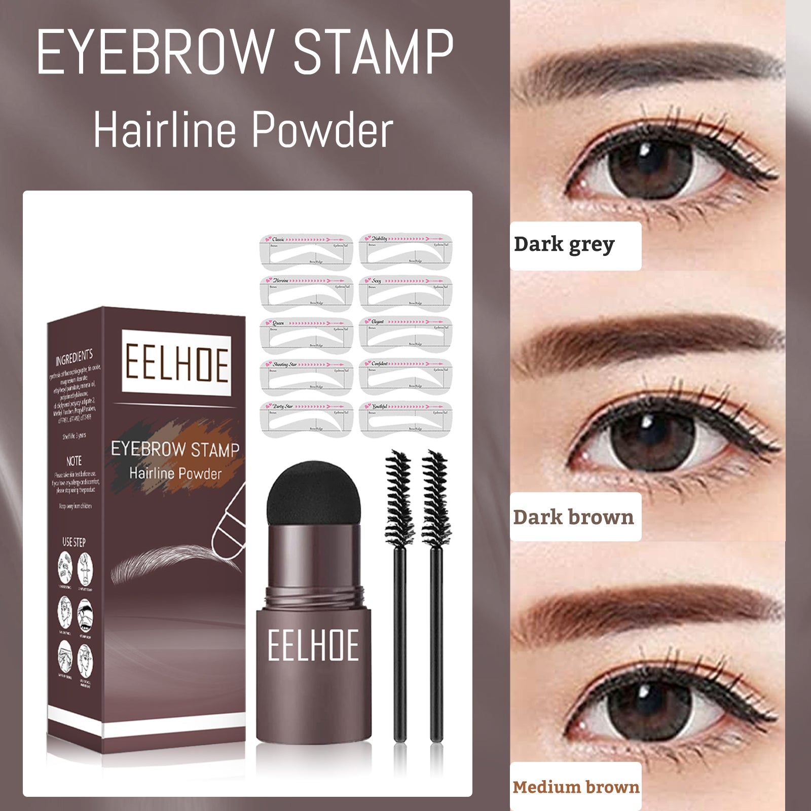 Cosmetics: Eyebrow Print Mold Thrush, Lazy Eyebrows Fill Makeup Eyebrow Cake Waterproof Hairline Powder