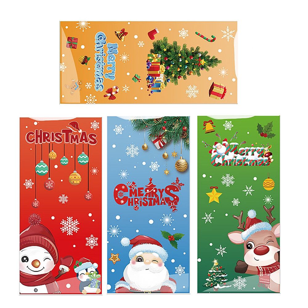 50 PCS Christmas Gift Bags with Assorted Christmas Prints for Xmas Gift Bags