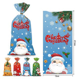 50 PCS Christmas Gift Bags with Assorted Christmas Prints for Xmas Gift Bags