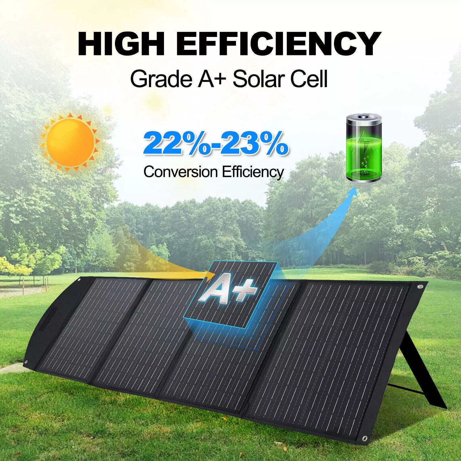 Outdoor Power Equipment: 160W 160Watt Folding Solar Panel Blanket Mat Flexible Mono Power Camping RV USB 12V