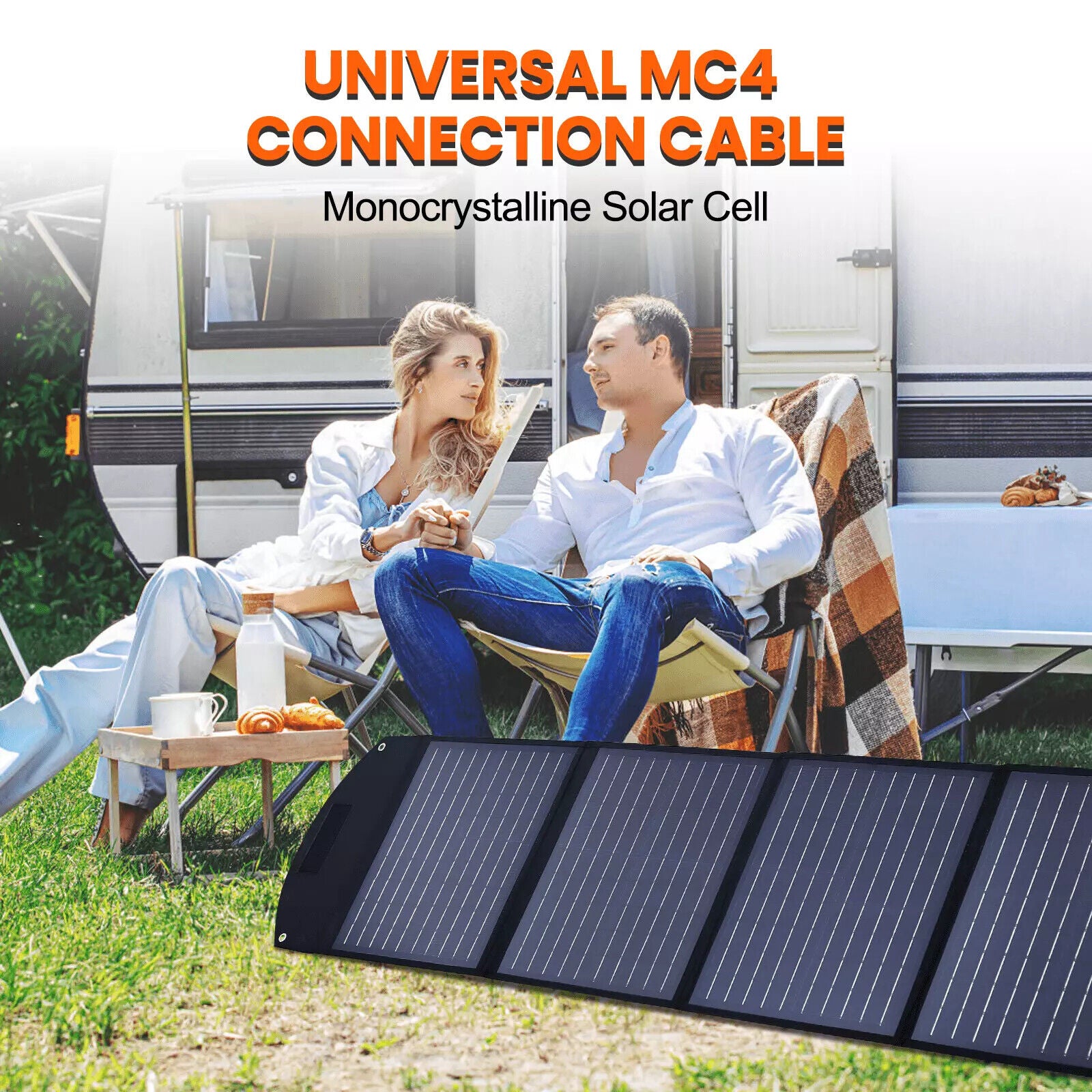 Outdoor Power Equipment: 160W 160Watt Folding Solar Panel Blanket Mat Flexible Mono Power Camping RV USB 12V
