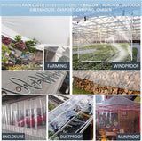 Canopies & Gazebos: 420GSM Heavy Duty Clear PVC Tarpaulin Cloth Transparent Tarps Grommets 3X4M
