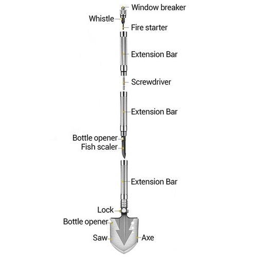 Camping Shovel Folding Outdoor Survival Tools Multifunction Hiking Military