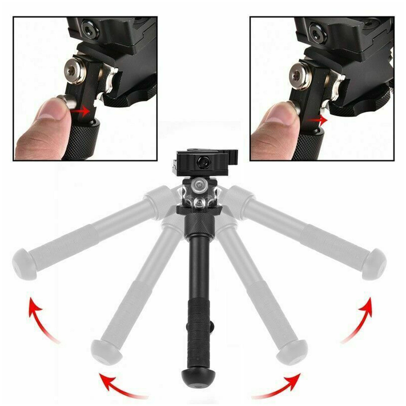Camera Accessories: 6.5- 9" Foldable QD Picatinny Rail Mount V8 Adjustable Bipod