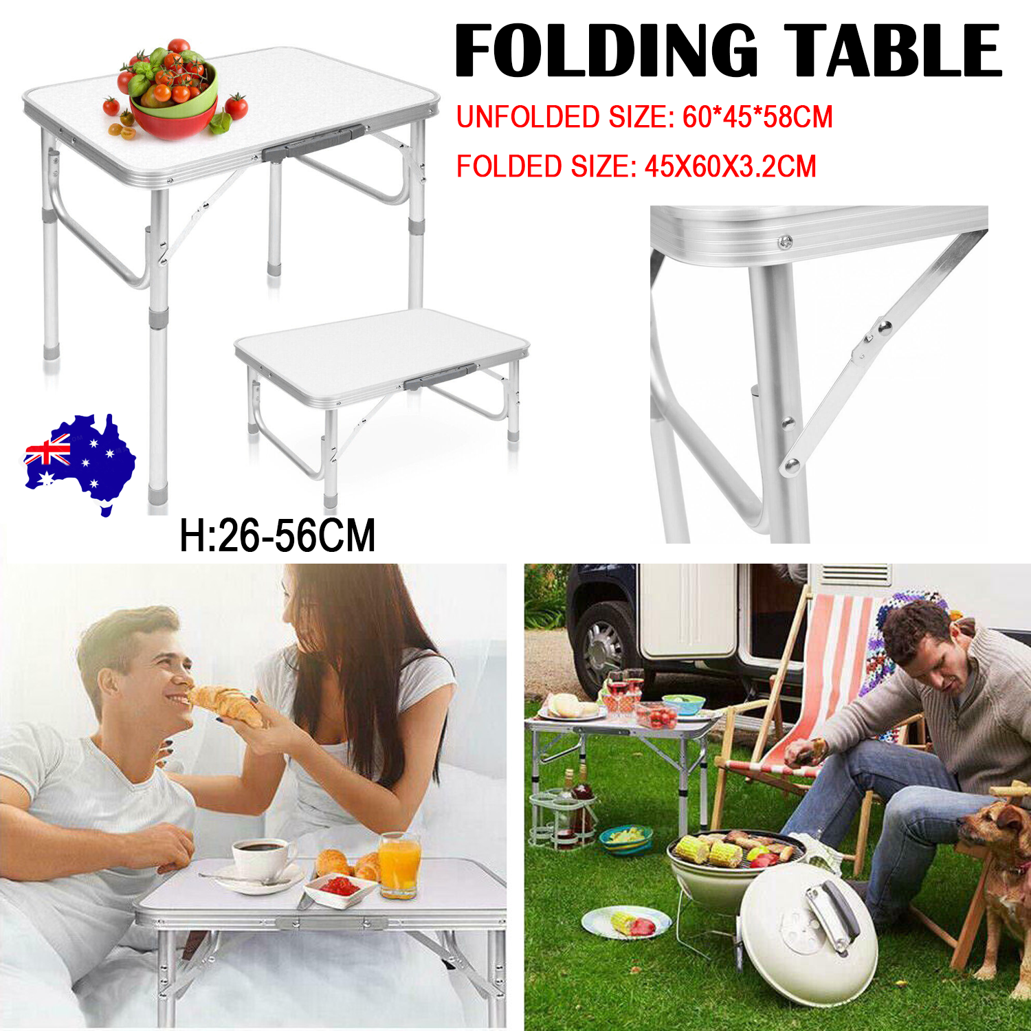 Outdoor Tables: Outdoor Camping Folding Table Picnic Foldable Tables Aluminium Portable BBQ Desk