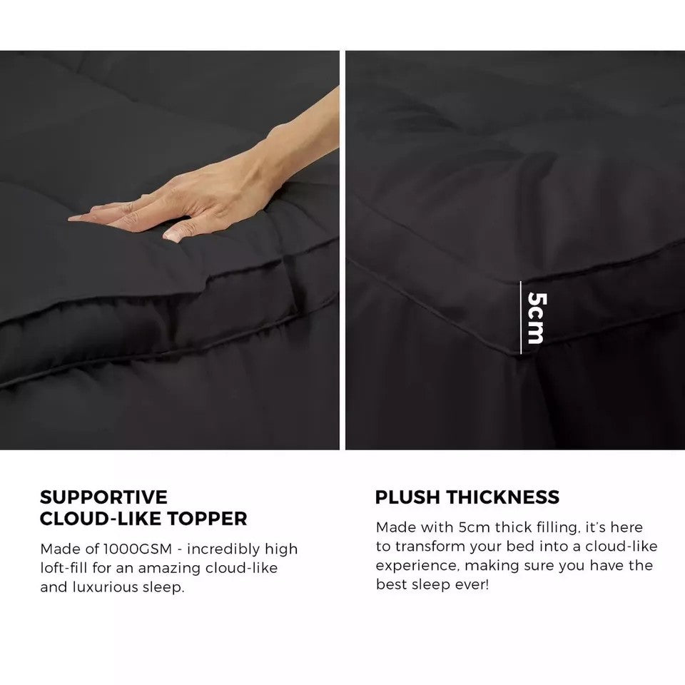 Mattress Toppers: 5CM Bedding Luxury Pillowtop Mattress Topper Mat Pad Antibacterial and dust mite-resistant Queen:153*203cm