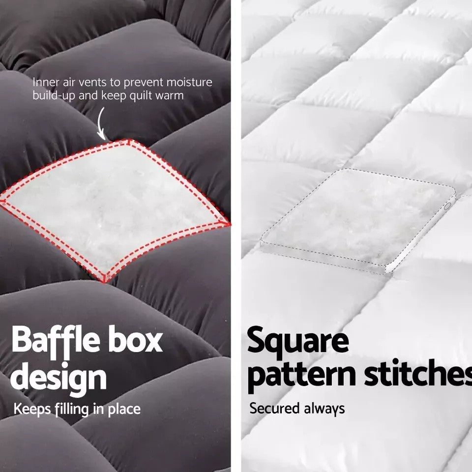 Mattress Toppers: 5CM Bedding Luxury Pillowtop Mattress Topper Mat Pad Antibacterial and dust mite-resistant Queen:153*203cm