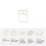 Mattress Toppers: 5CM Bedding Luxury Pillowtop Mattress Topper Mat Pad Antibacterial and dust mite-resistant King:183*203cm