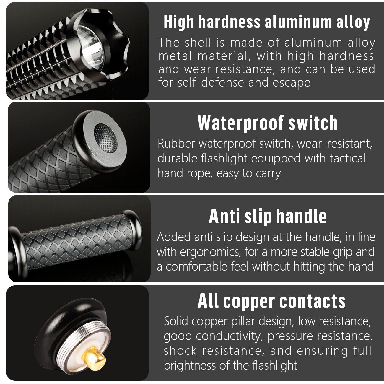 Camping Lights & Lanterns: 90000LM Baseball Bat LED Flashlights Waterproof Powerful Aluminium for Emergency