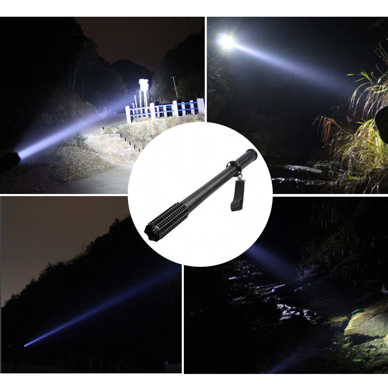 Camping Lights & Lanterns: 90000LM Baseball Bat LED Flashlights Waterproof Powerful Aluminium for Emergency
