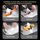 Cutting Board Double-Sided Stainless Steel Chopping Boards for Kitchen Camping 36x25cm