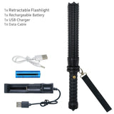 Camping Lights & Lanterns: Baseball LED Flashlight Rechargeable Zoom Police Security Torch Baton Lamp Light