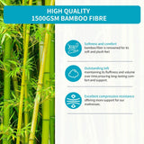 1500GSM Bamboo Mattress Topper Extra Thick 10CM Bed Topper super King: 203 x 203 + 40 cm
