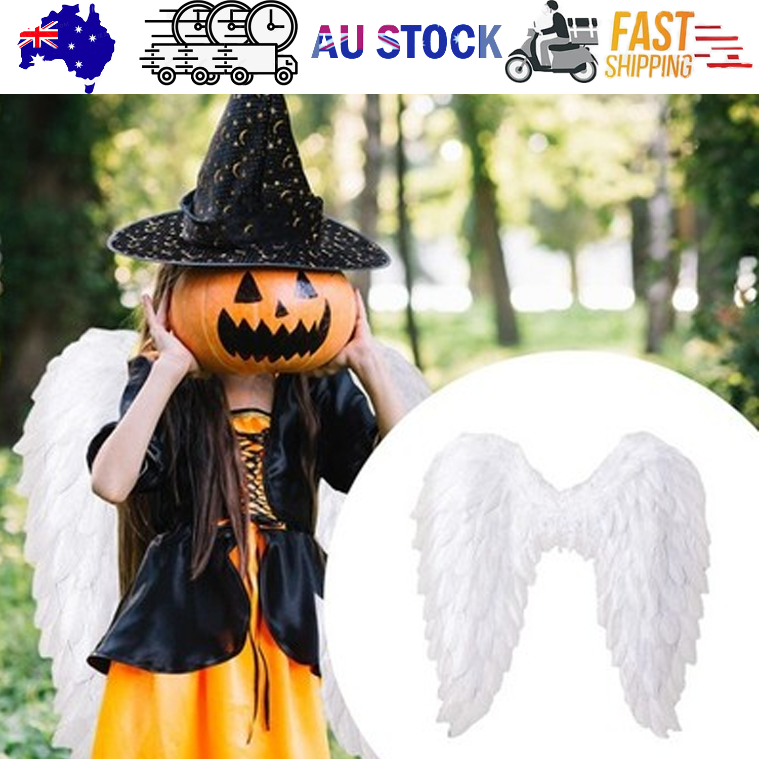 Christmas Clothing: Angel Wings Fairy Wings with Elastic Straps Adults White