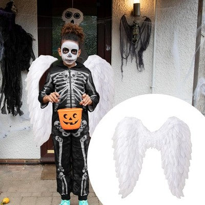 Christmas Clothing: Angel Wings Fairy Wings with Elastic Straps Adults White