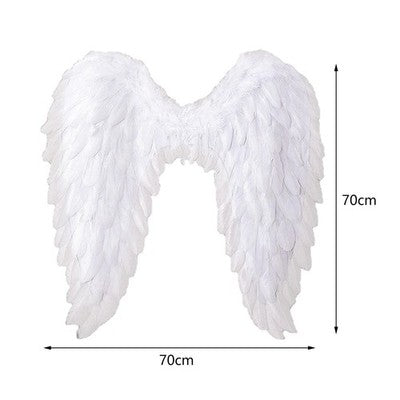 Christmas Clothing: Angel Wings Fairy Wings with Elastic Straps Adults White