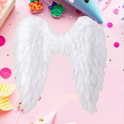 Christmas Clothing: Angel Wings Fairy Wings with Elastic Straps Adults White