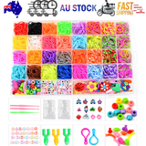 Novelty Gifts: 40Grids Rainbow Loom Bands Rubber Bracelet Making Kit S Clips Beads DIY Toys