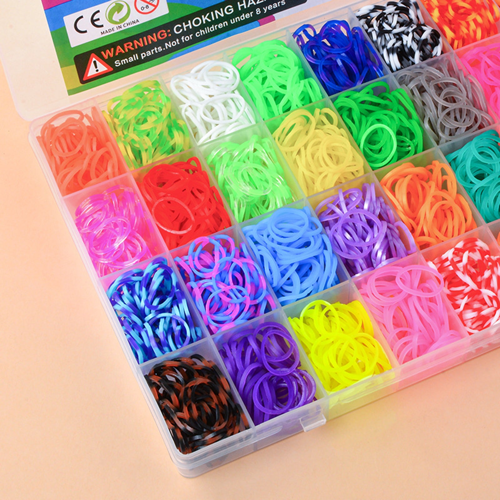 Novelty Gifts: 40Grids Rainbow Loom Bands Rubber Bracelet Making Kit S Clips Beads DIY Toys