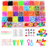 Novelty Gifts: 40Grids Rainbow Loom Bands Rubber Bracelet Making Kit S Clips Beads DIY Toys