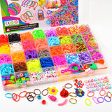 Novelty Gifts: 40Grids Rainbow Loom Bands Rubber Bracelet Making Kit S Clips Beads DIY Toys