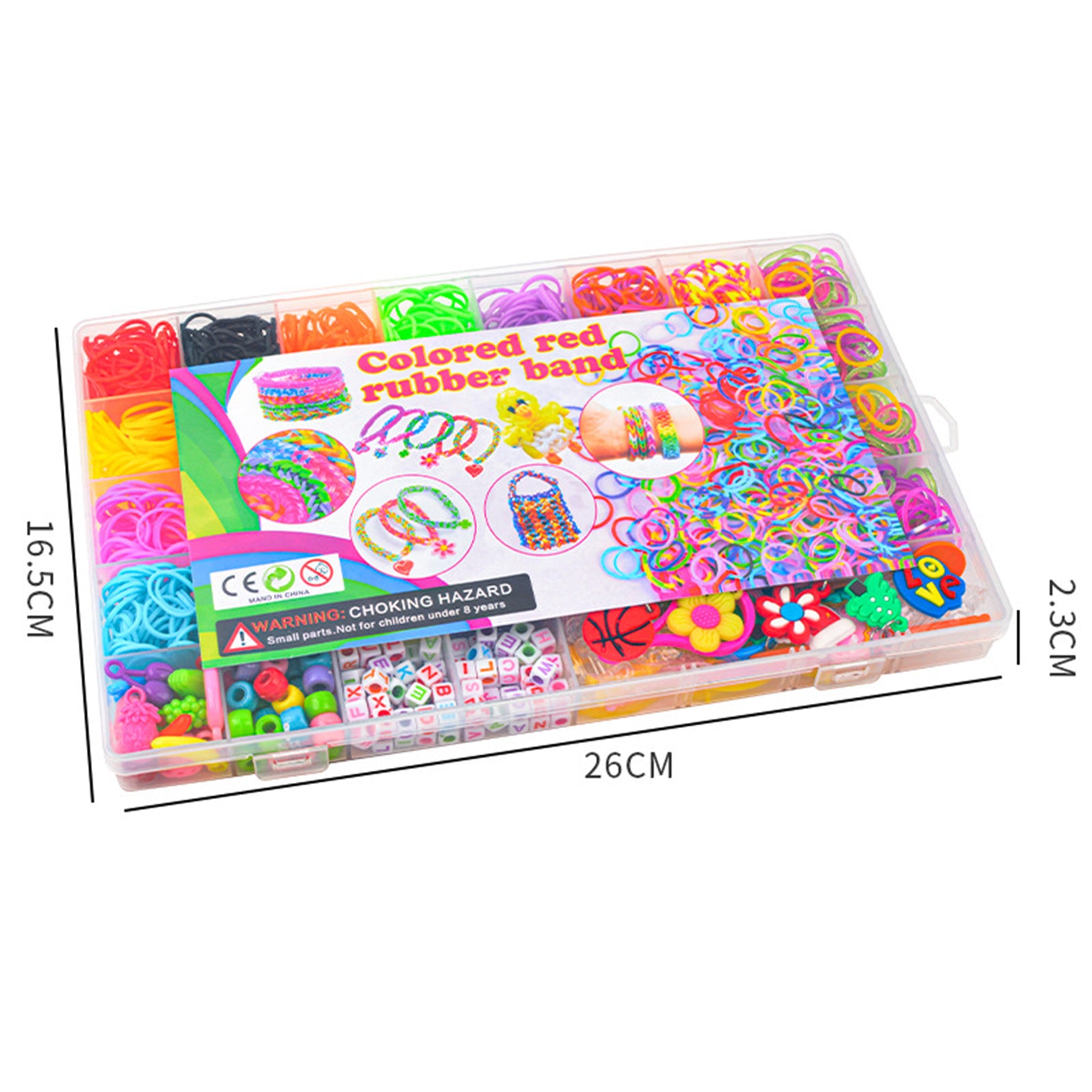 Novelty Gifts: 40Grids Rainbow Loom Bands Rubber Bracelet Making Kit S Clips Beads DIY Toys