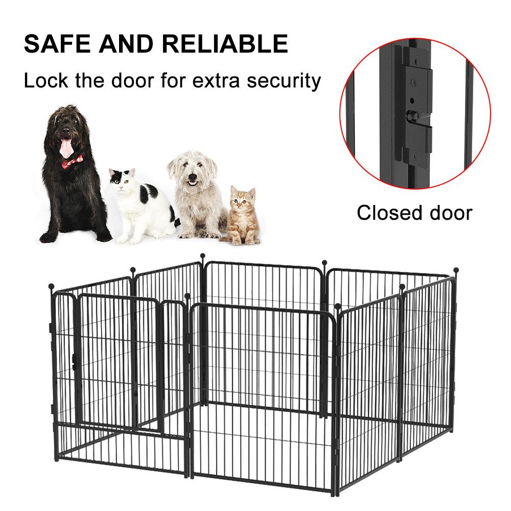 32"8 Panel Pet Dog Playpen Cage Enclosure Exercise Cat Puppy Metal Fence AU