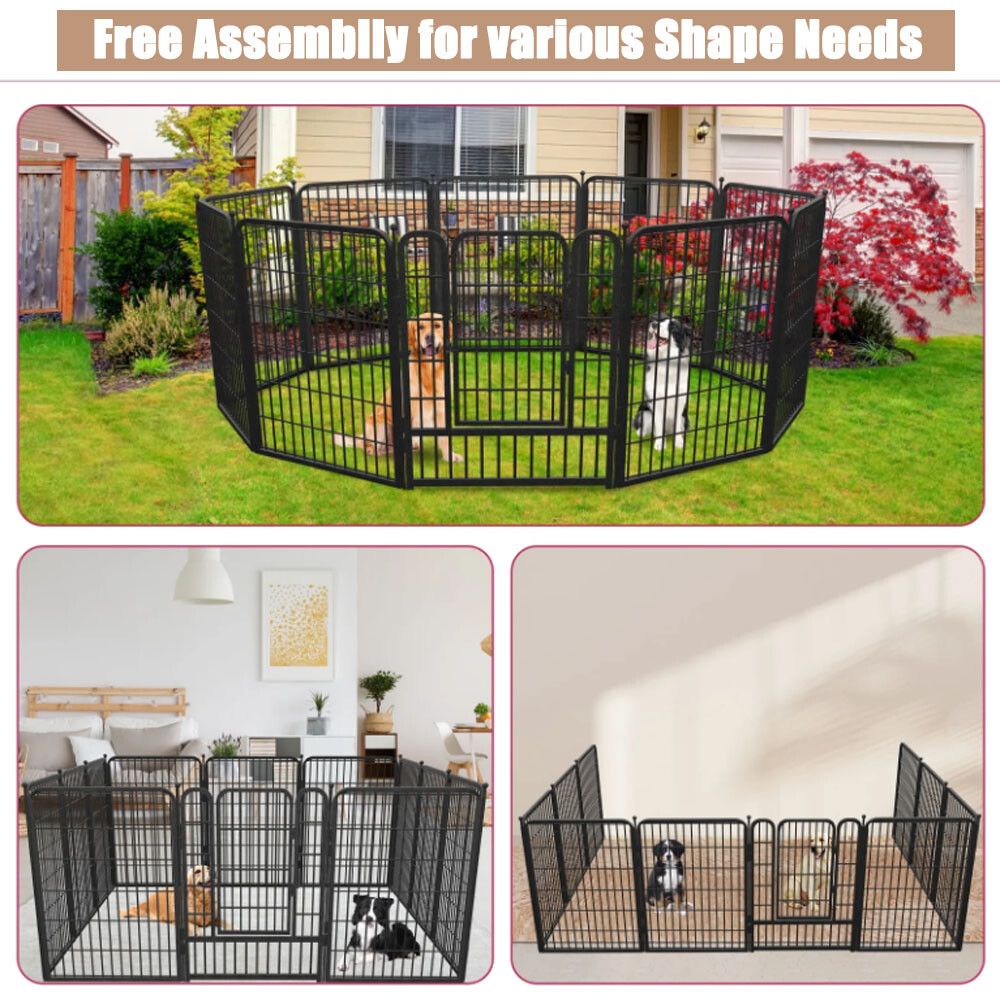 32"8 Panel Pet Dog Playpen Cage Enclosure Exercise Cat Puppy Metal Fence AU